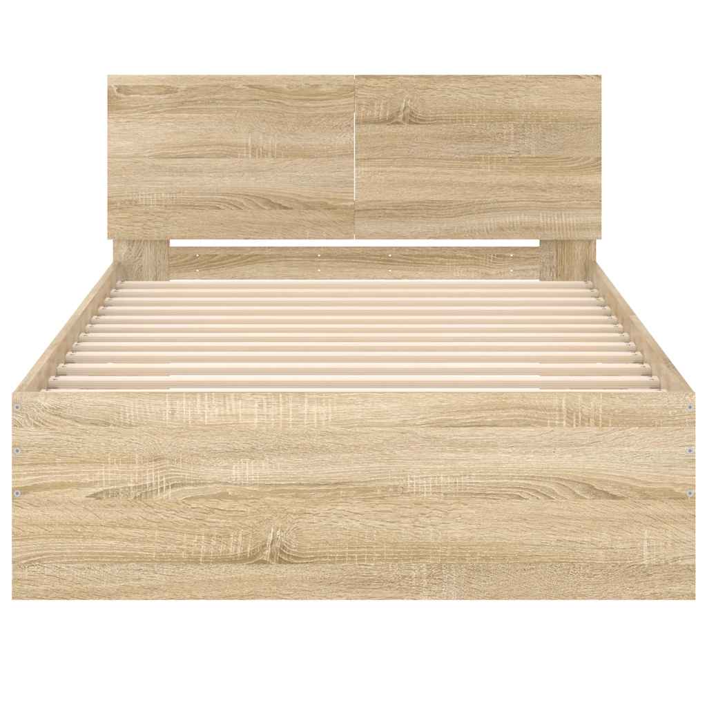 vidaXL Πλαίσιο Κρεβατιού με Κεφαλάρι Sonoma Δρυς 100x200εκ. Επεξ. Ξύλο