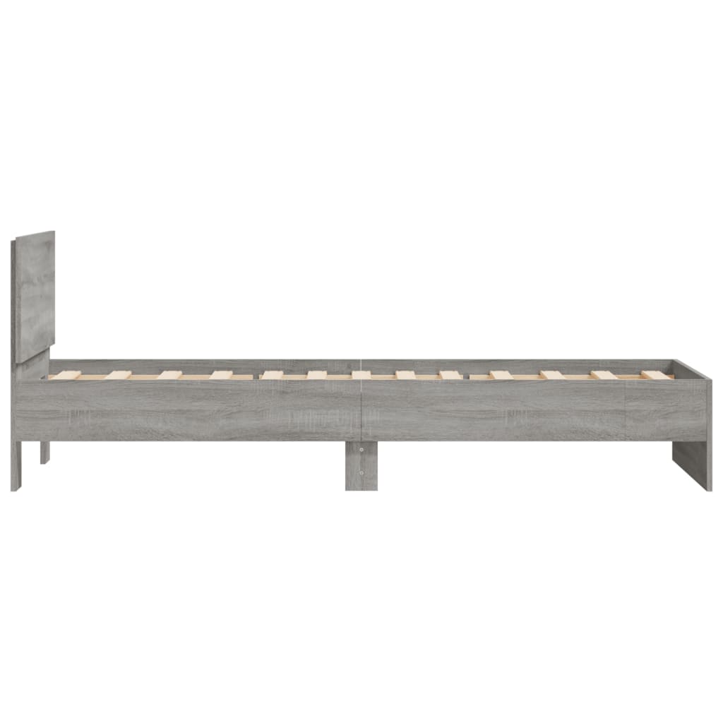 vidaXL Πλαίσιο Κρεβατιού με Κεφαλάρι Γκρι Sonoma 75x190 εκ. Επεξ. Ξύλο