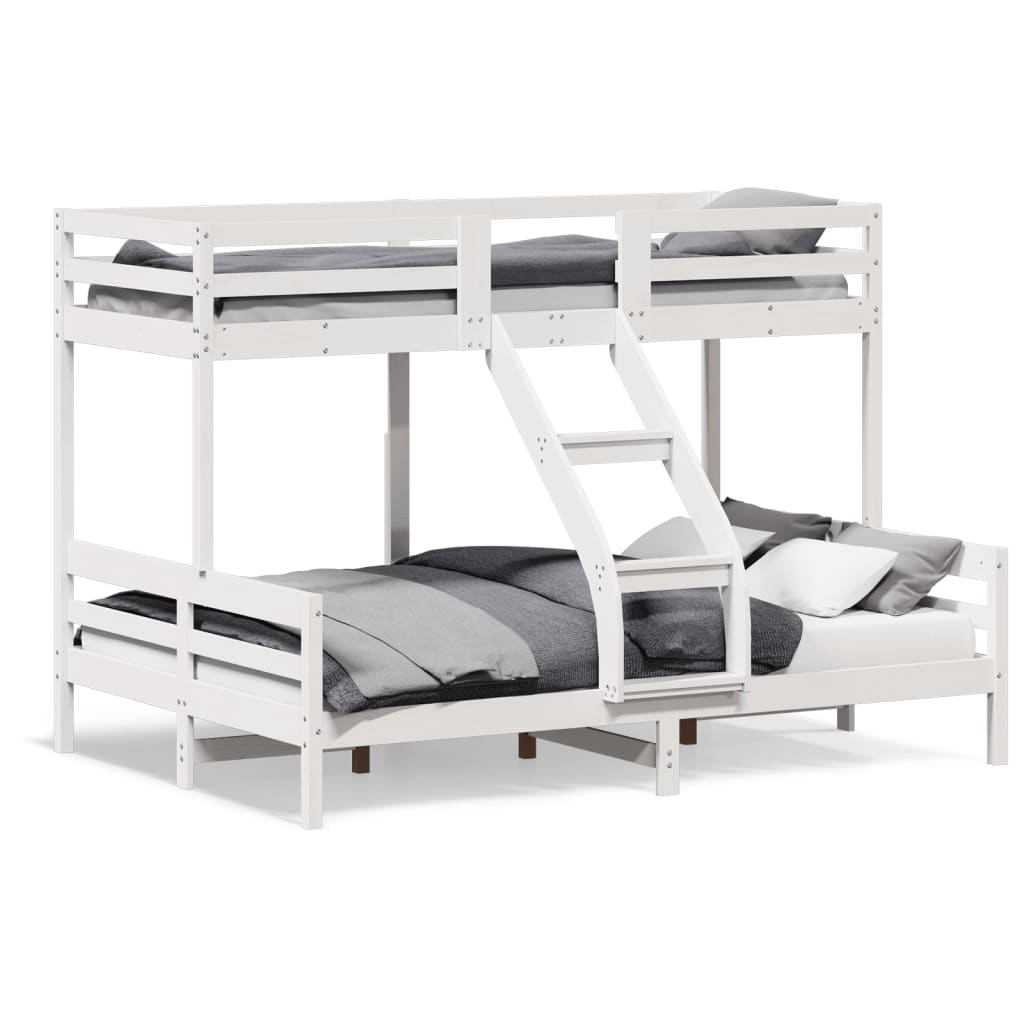 vidaXL Κουκέτα 90x200/140x200 εκ. Λευκό από Μασίφ Ξύλο Πεύκου