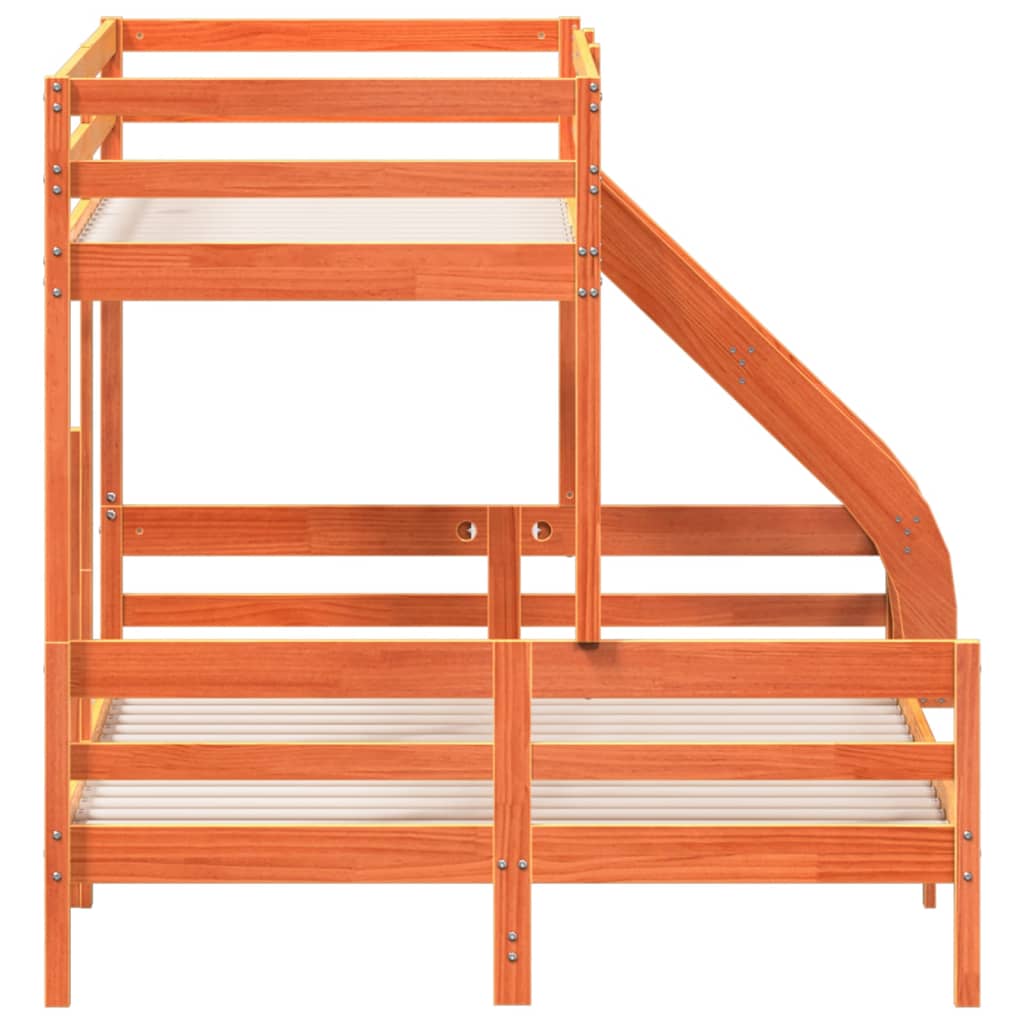 vidaXL Κουκέτα 80x200/140x200 εκ. Καφέ Κεριού από Μασίφ Ξύλο Πεύκου