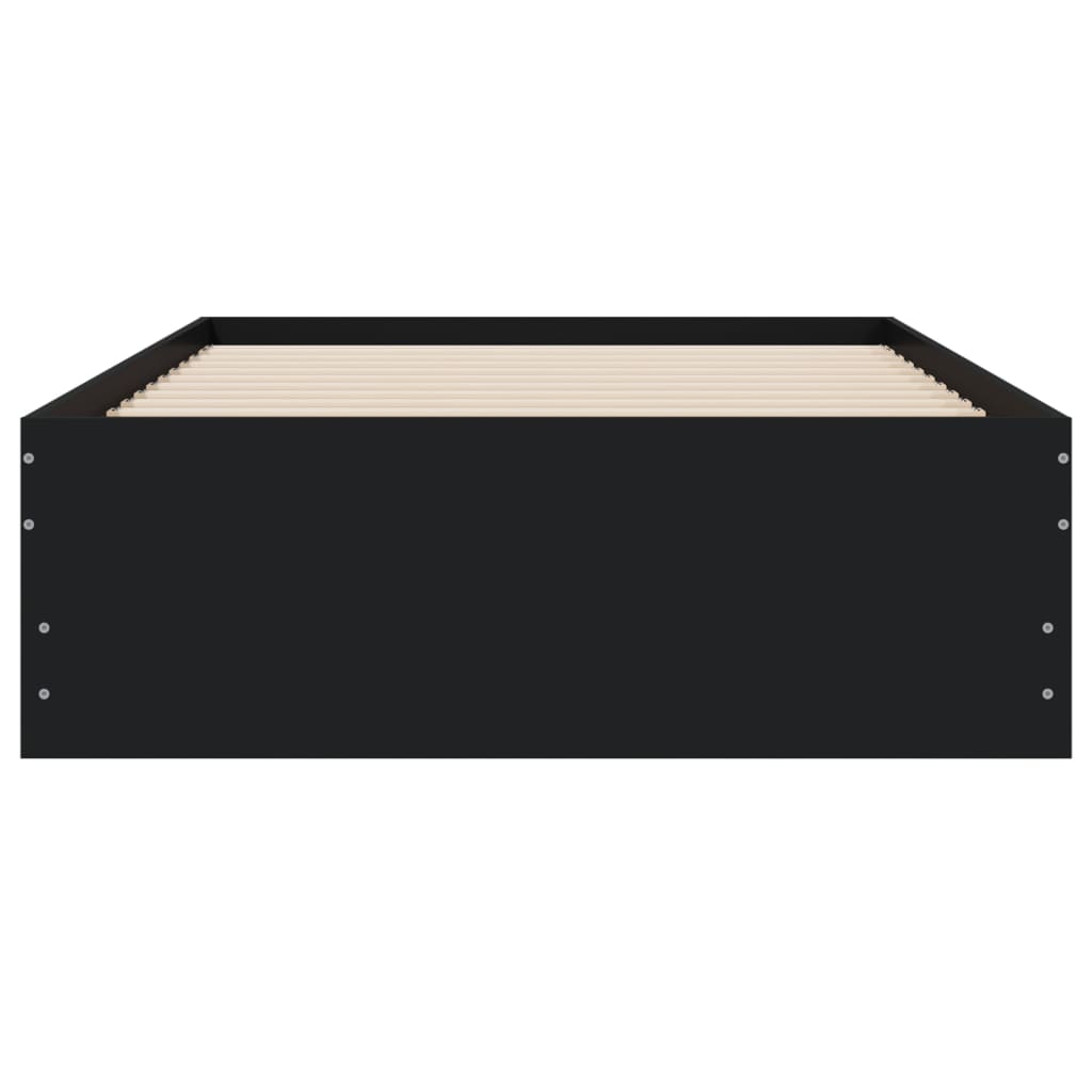 vidaXL Πλαίσιο Κρεβατιού με Συρτάρια Μαύρο 90x190 εκ. Επεξ. Ξύλο