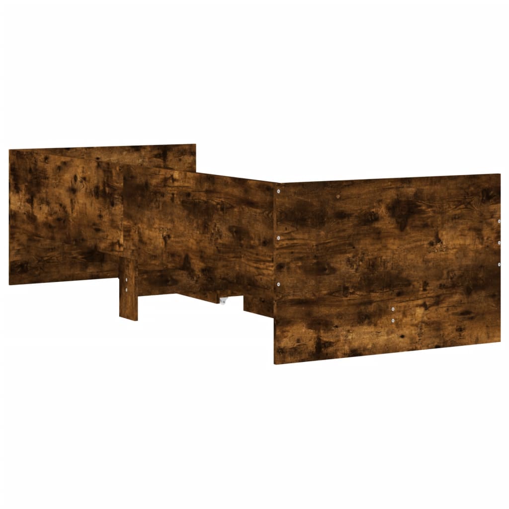 vidaXL Πλαίσιο Κρεβατιού με Συρτάρια Καπνιστή δρυς 90x200 εκ.