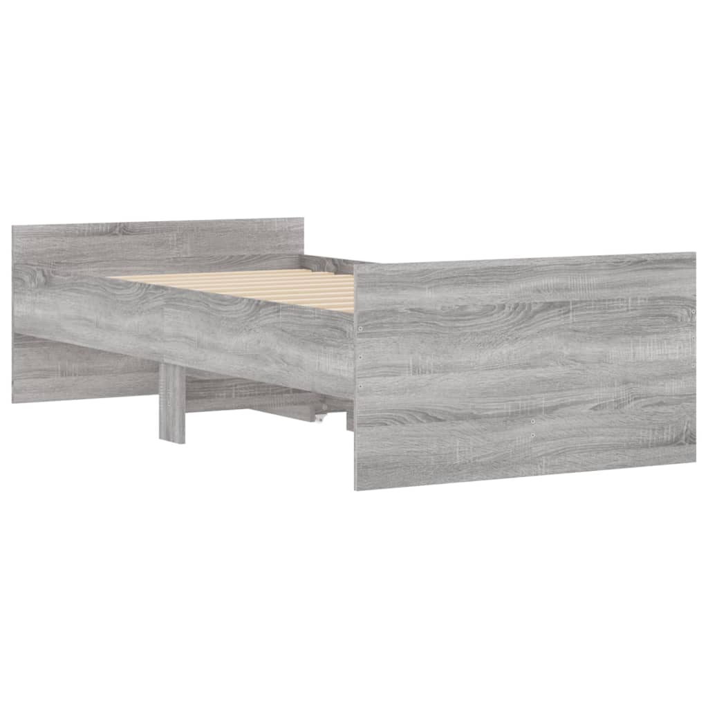 vidaXL Πλαίσιο Κρεβατιού με Συρτάρια Γκρι sonoma 100x200 εκ.