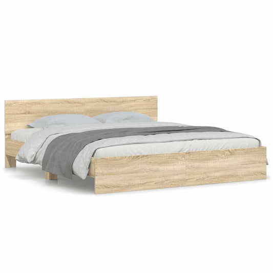 vidaXL Πλαίσιο Κρεβατιού με Κεφαλάρι Sonoma Δρυς 160 x 200 εκ.