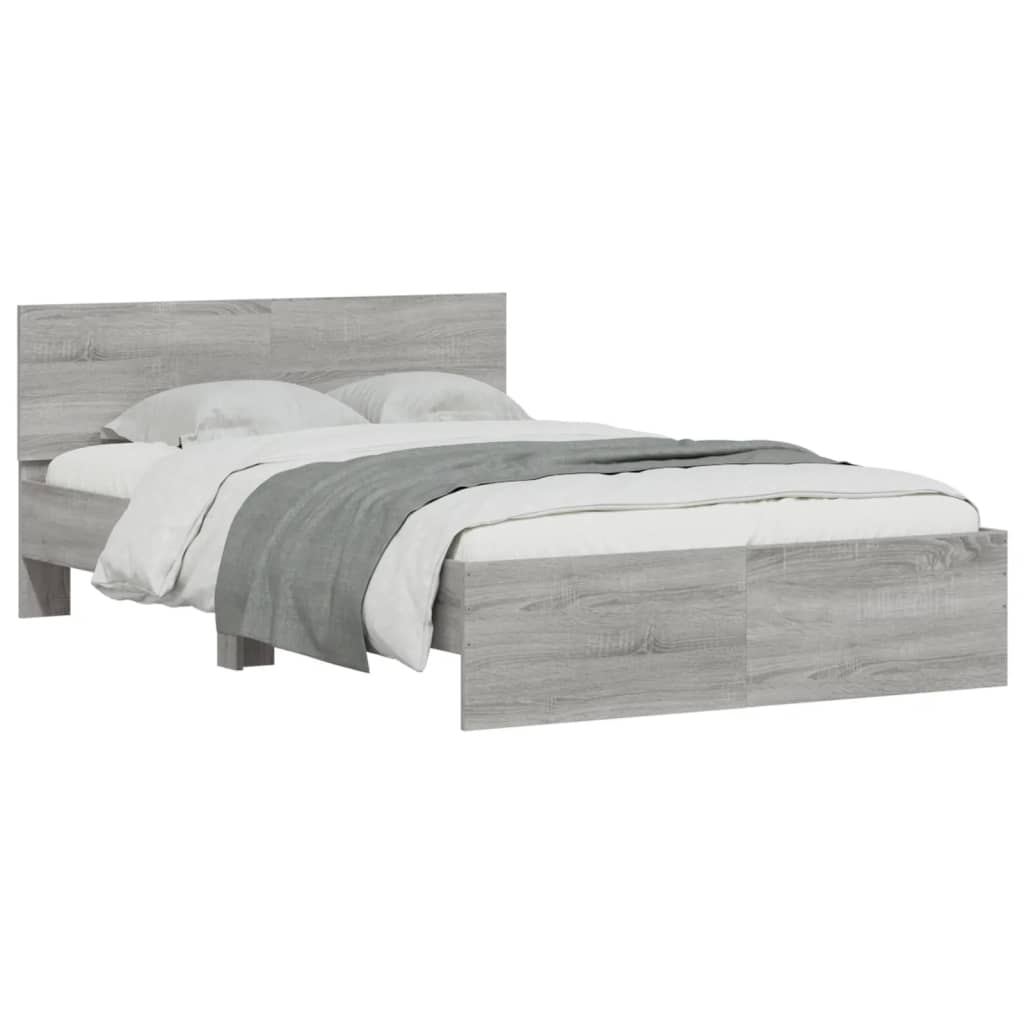 vidaXL Πλαίσιο Κρεβατιού με Κεφαλάρι Γκρι Sonoma 120x200 εκ.
