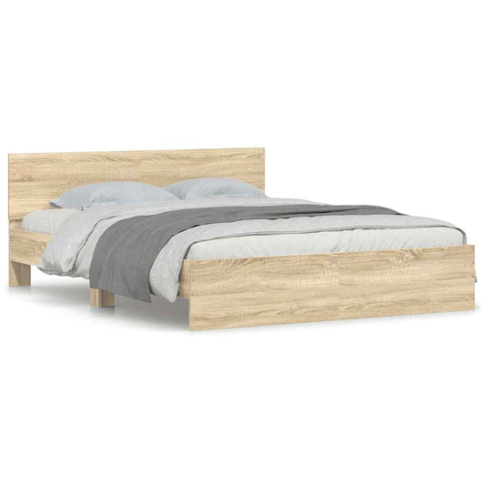 vidaXL Πλαίσιο Κρεβατιού με Κεφαλάρι Sonoma Δρυς 140x190 εκ.