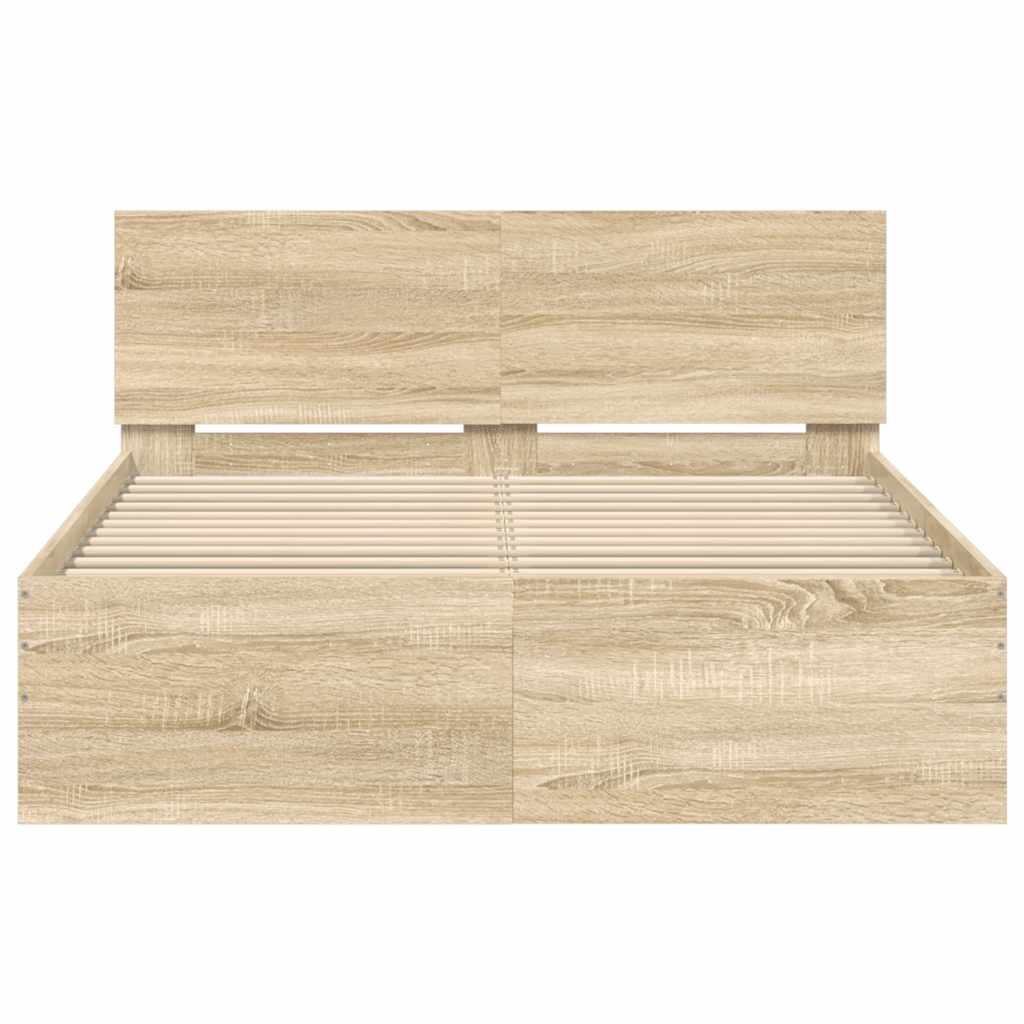 vidaXL Πλαίσιο Κρεβατιού με Κεφαλάρι Sonoma Δρυς 120x190 εκ.