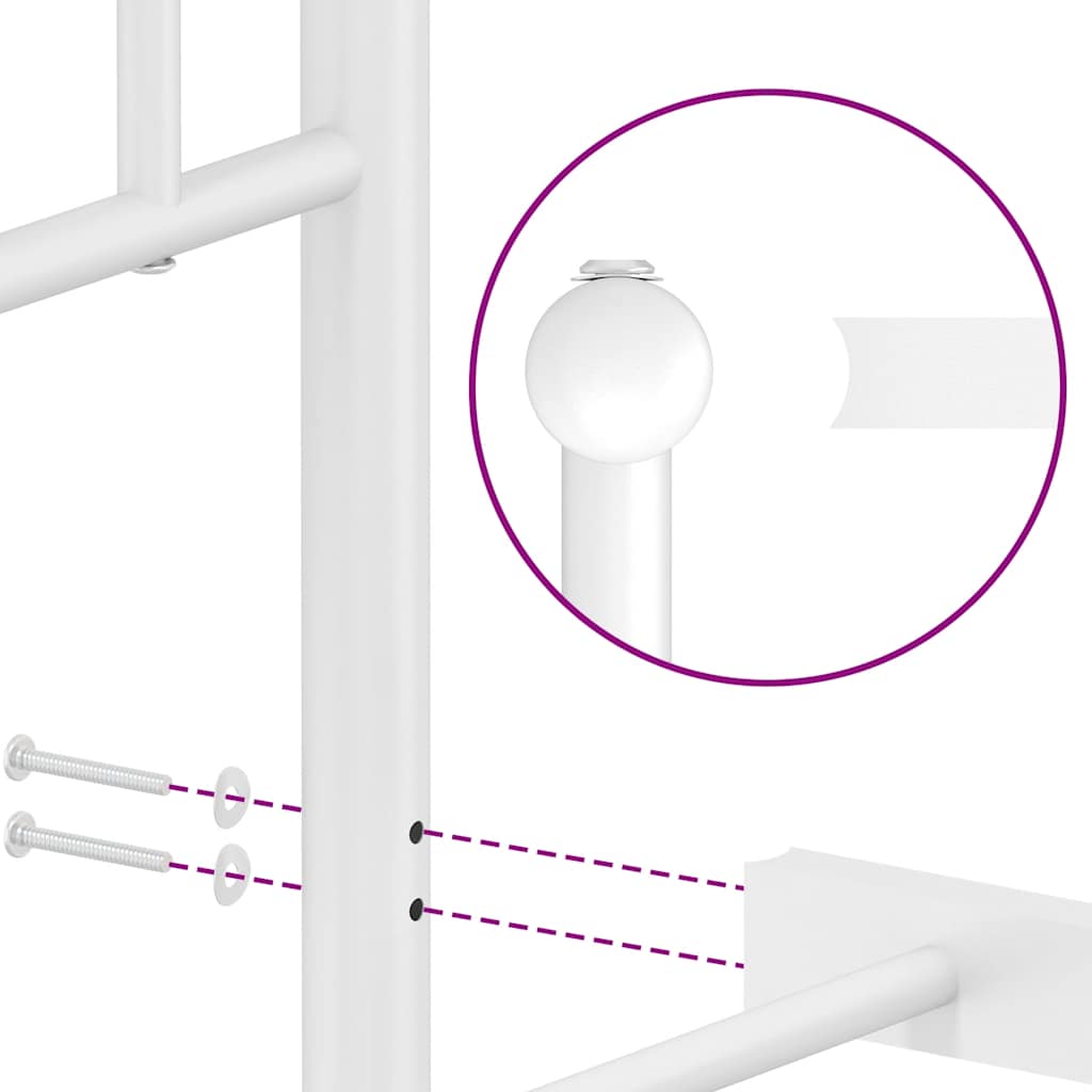 vidaXL Πλαίσιο Κρεβατιού με Κεφαλάρι Λευκό 160x200 εκ. Μεταλλικό