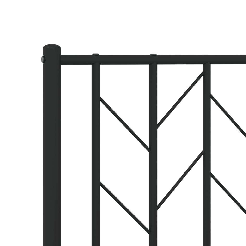 vidaXL Πλαίσιο Κρεβατιού Χωρ. Στρώμα&Ποδαρικό Μαύρο 160x200εκ. Μέταλλο