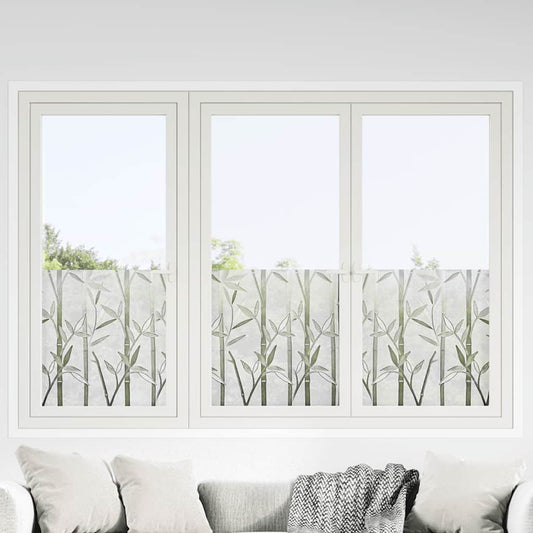 vidaXL Μεμβράνες Παραθύρου 2 Τεμ. Αμμοβολή Σχέδιο Μπαμπού από PVC