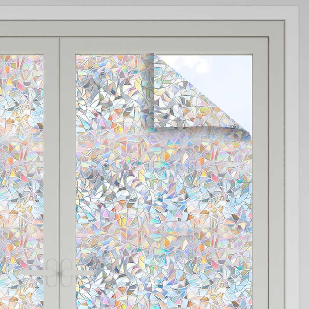 vidaXL Μεμβράνες Παραθύρου 3 Τεμ. Αμμοβολή Σχέδιο 3D Ουράνιο Τόξο PVC