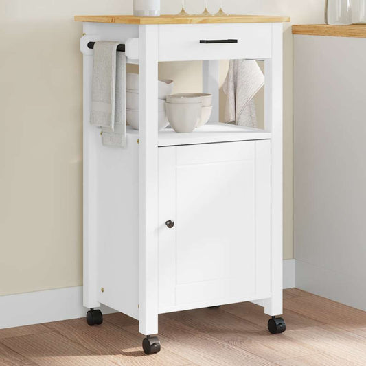 vidaXL Τρόλεϊ Κουζίνας MONZA 48x40x88,5 εκ. από Μασίφ Ξύλο Πεύκου