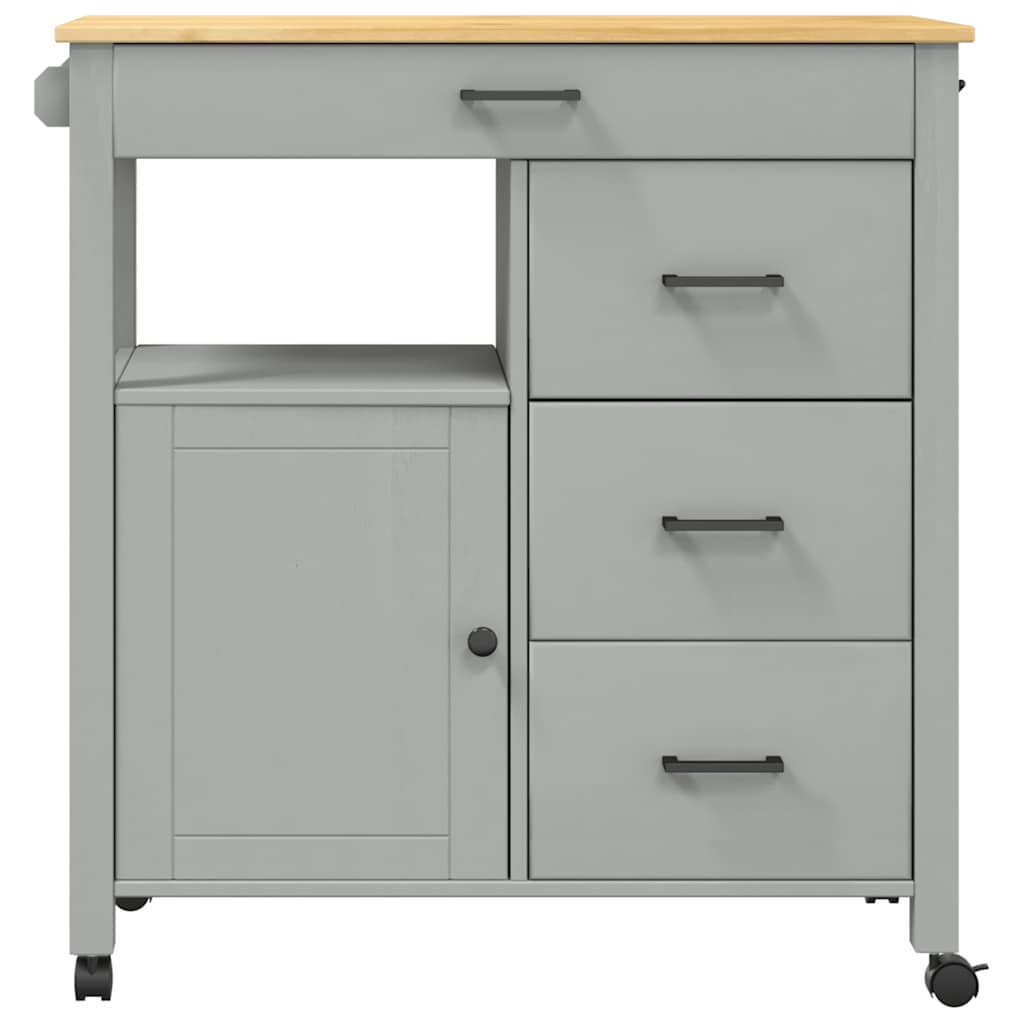 vidaXL Τρόλεϊ Κουζίνας MONZA 84x40x88,5 εκ. από Μασίφ Ξύλο Πεύκου
