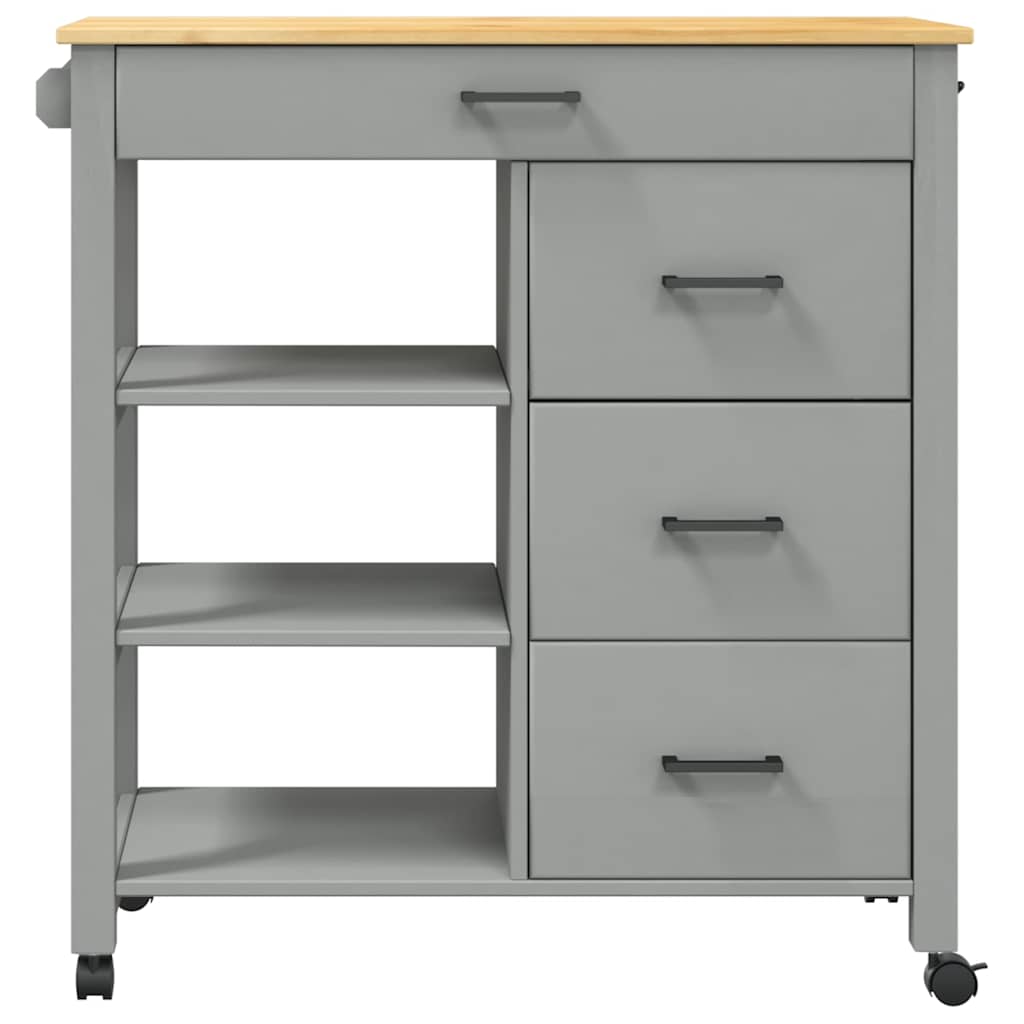 vidaXL Τρόλεϊ Κουζίνας MONZA 84x40x88,5 εκ. από Μασίφ Ξύλο Πεύκου