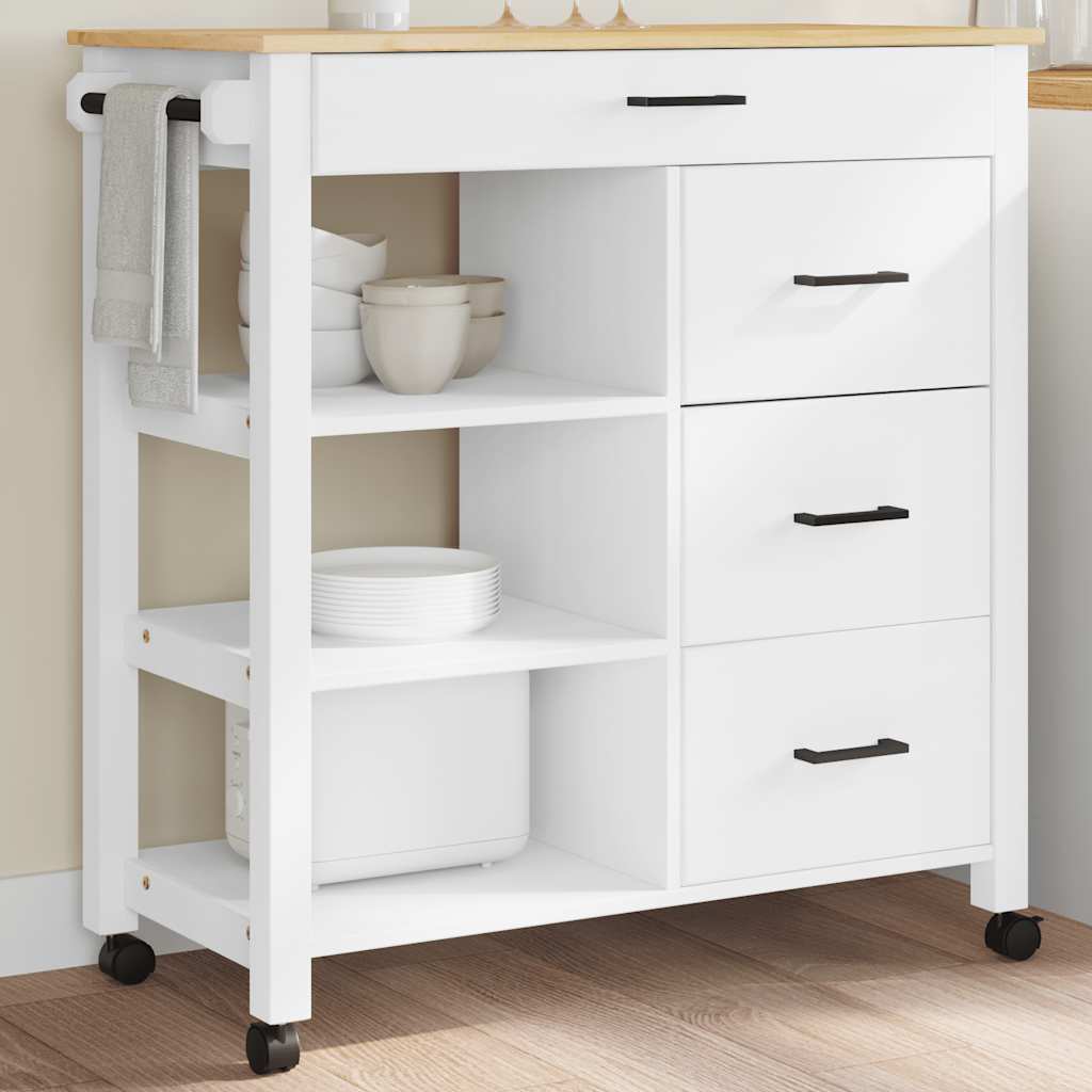 vidaXL Τρόλεϊ Κουζίνας MONZA 84x40x88,5 εκ. από Μασίφ Ξύλο Πεύκου