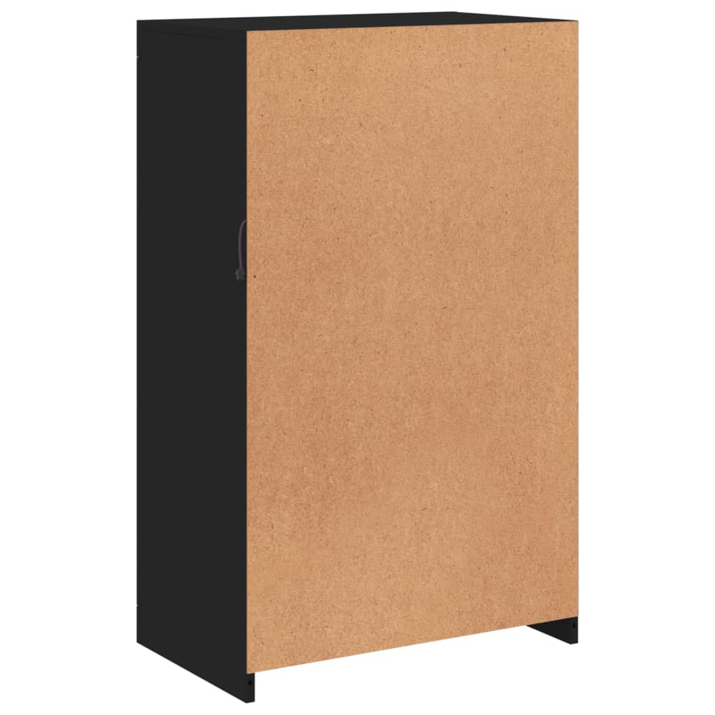 vidaXL Ντουλάπι Βοηθητικό με Φώτα LED Μαύρο από Επεξεργασμένο Ξύλο