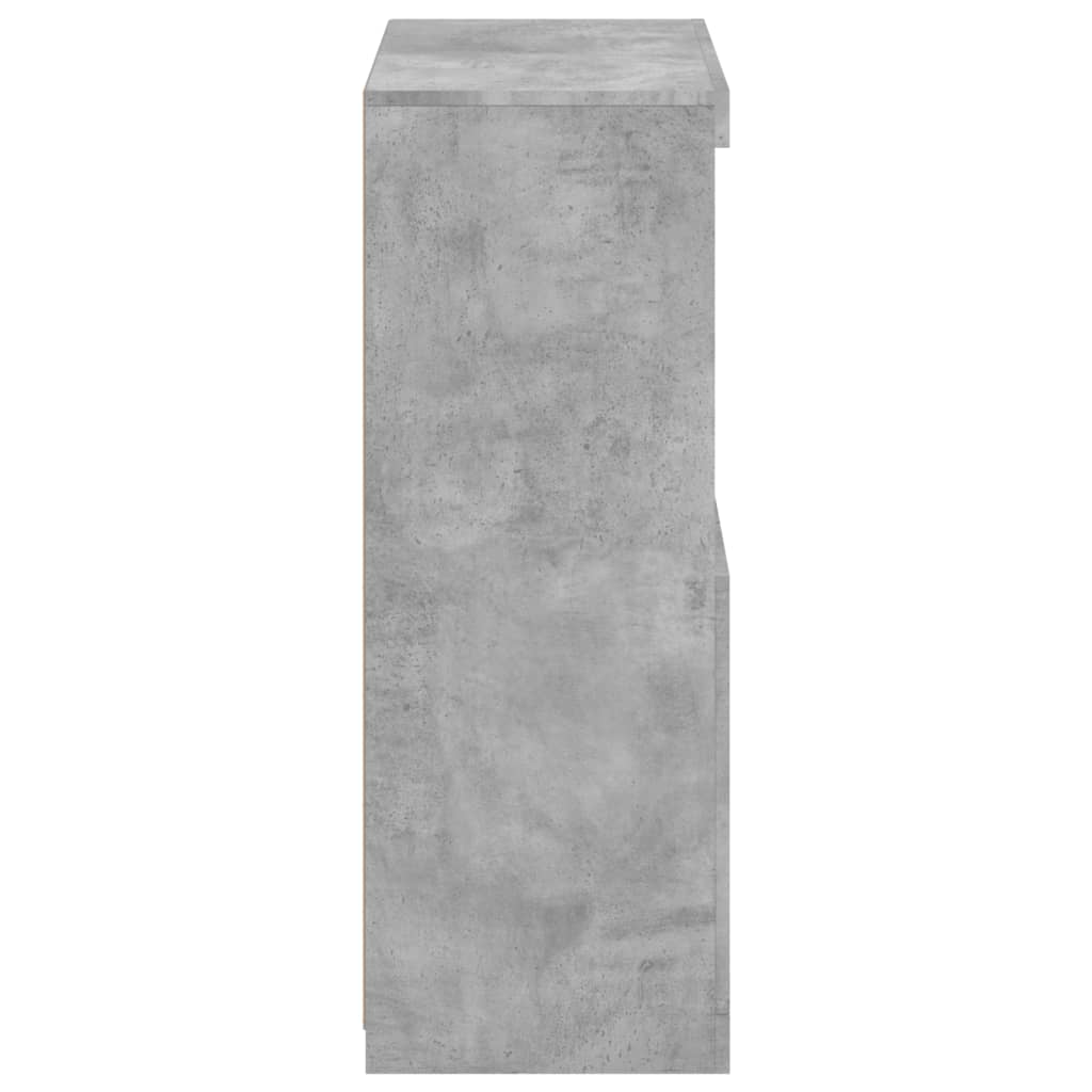 vidaXL Nτουλάπι Βοηθητικό με Φώτα LED Γκρι Σκυροδέματος από Επεξ. Ξύλο