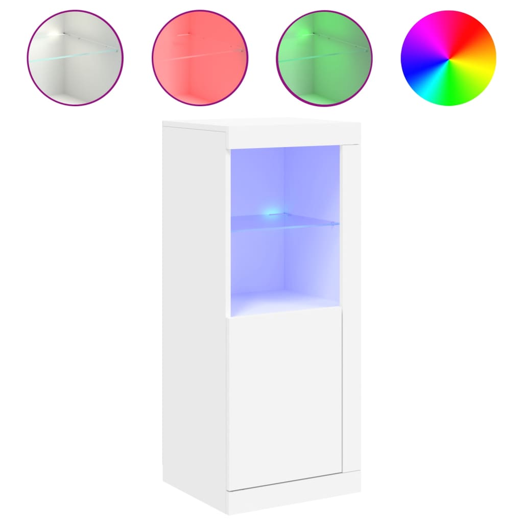 vidaXL Μπουφές με Φώτα LED Λευκός 41 x 37 x 100 εκ.