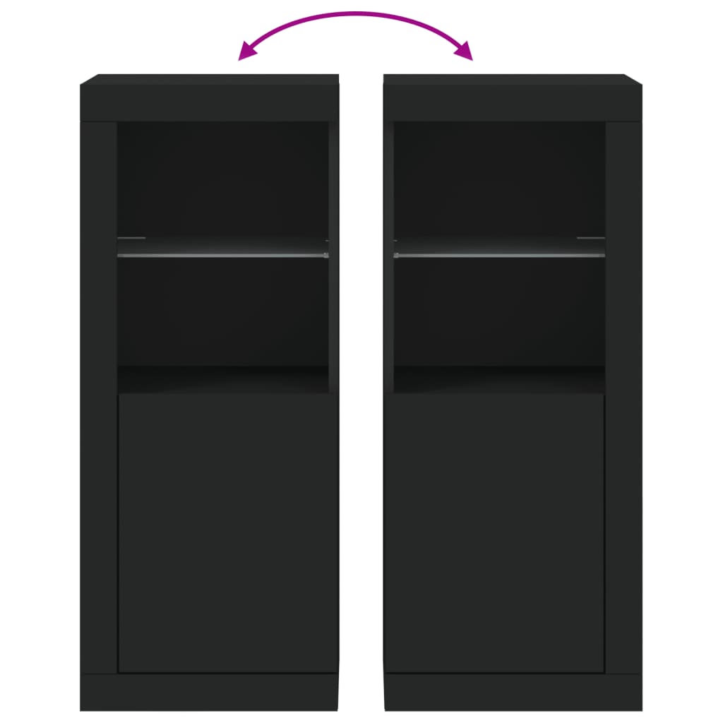 vidaXL Μπουφές με Φώτα LED Μαύρος 41 x 37 x 100 εκ.