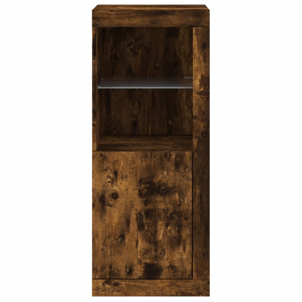 vidaXL Μπουφές με Φώτα LED Καπνιστή Δρυς 41 x 37 x 100 εκ.