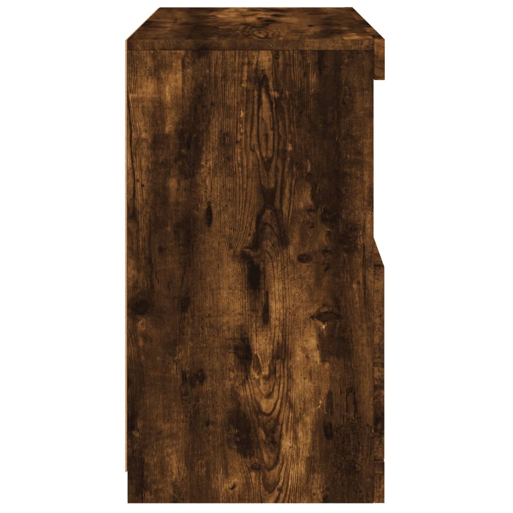 vidaXL Μπουφές με LED Καπνιστή Δρυς 60 x 37 x 67 εκ.