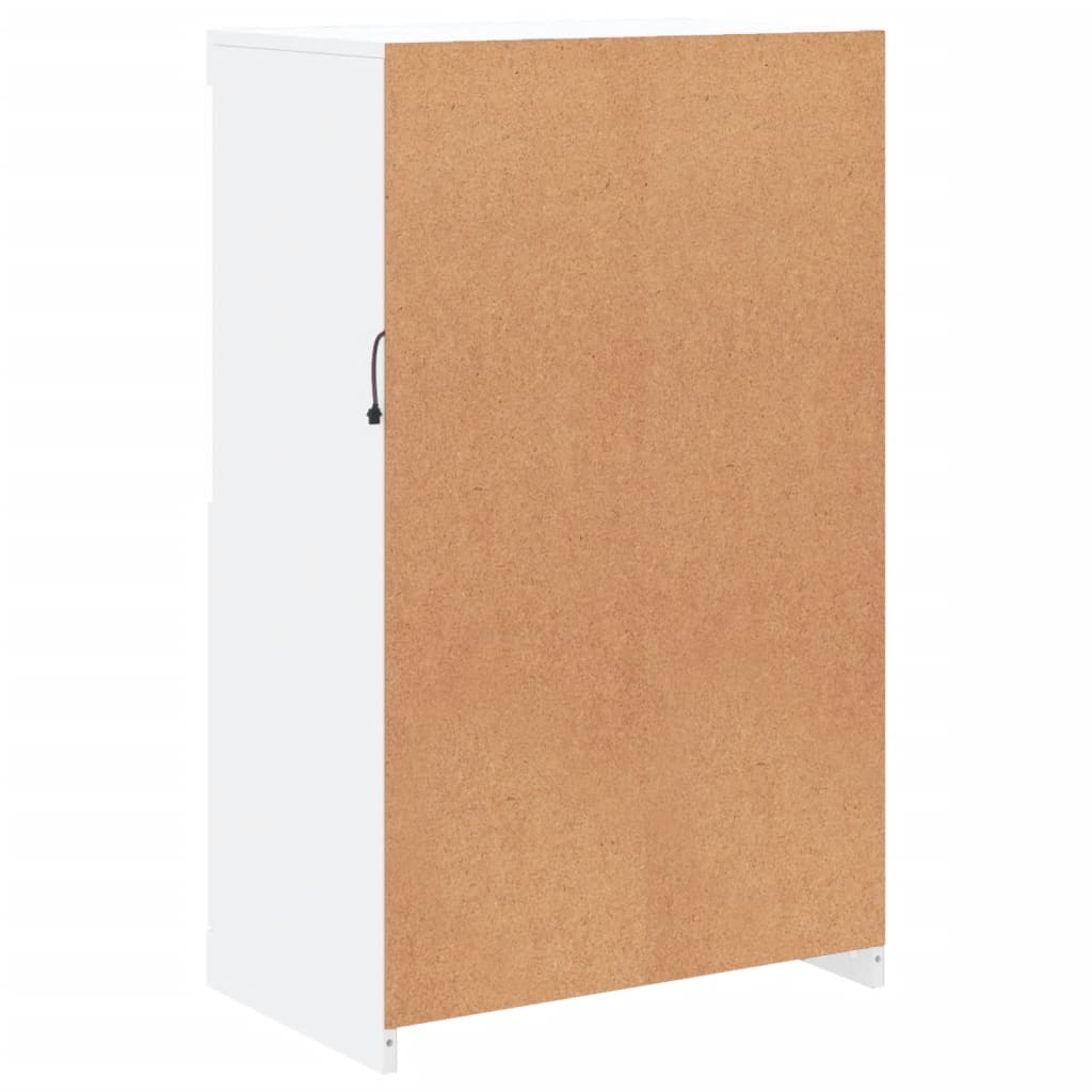 vidaXL Μπουφές με Φώτα LED Λευκός 60,5 x 37 x 100 εκ.