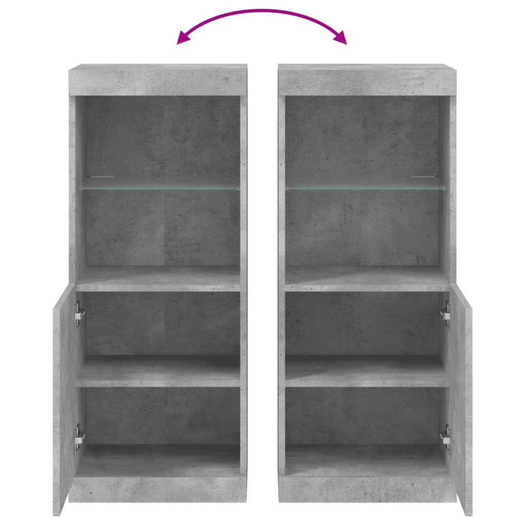 vidaXL Μπουφές με Φώτα LED Γκρι Σκυροδέματος 41 x 37 x 100 εκ.