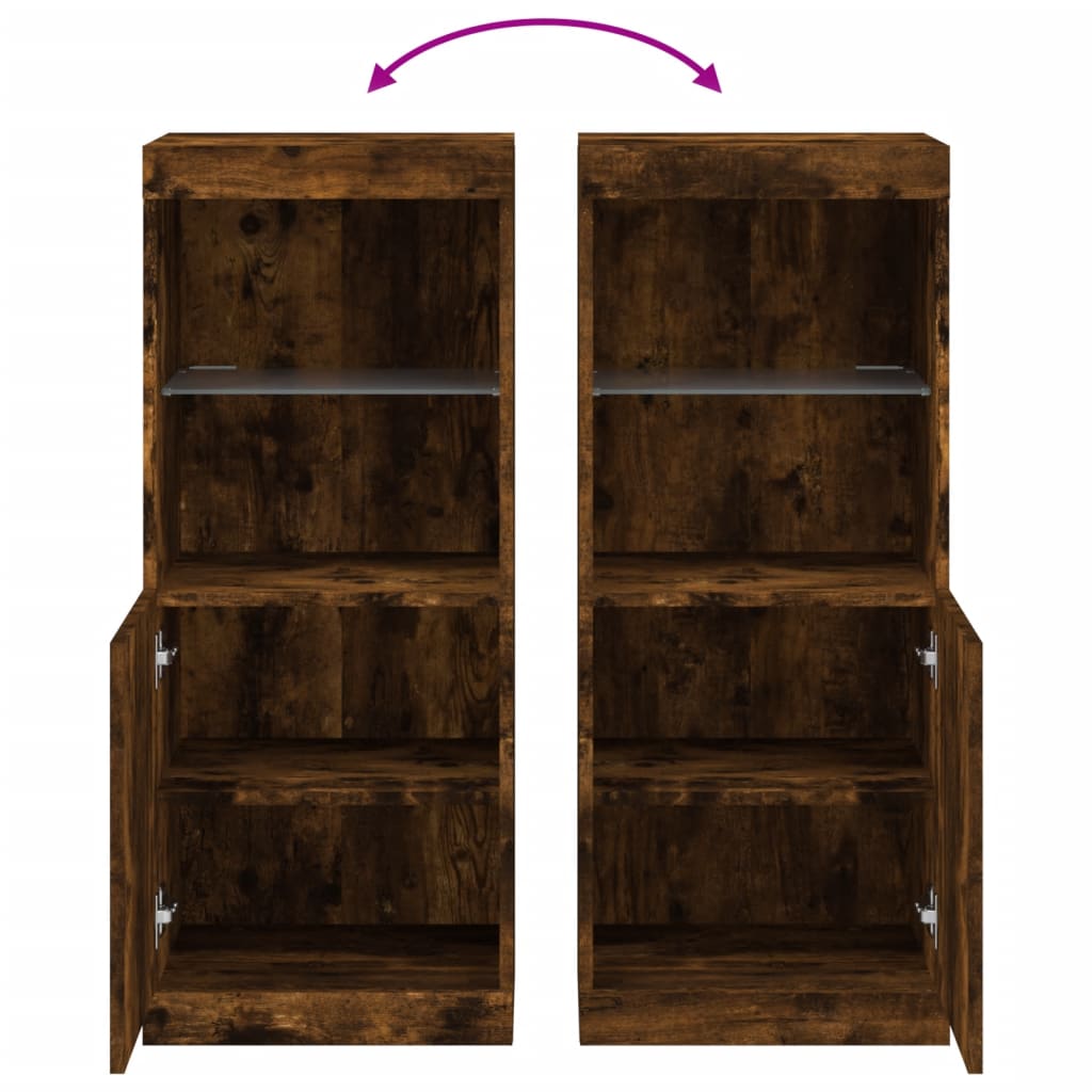 vidaXL Μπουφές με Φώτα LED Καπνιστή Δρυς 41 x 37 x 100 εκ.