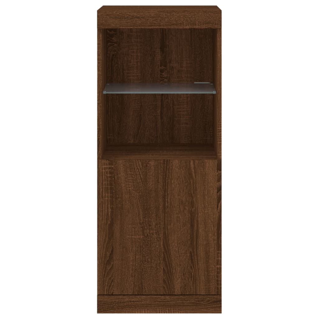 vidaXL Μπουφές με Φώτα LED Καφέ Δρυς 41 x 37 x 100 εκ.