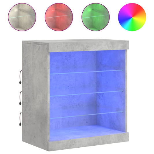 vidaXL Ντουλάπι με LED Γκρι Σκυροδέματος 60,5x37x67 εκ.