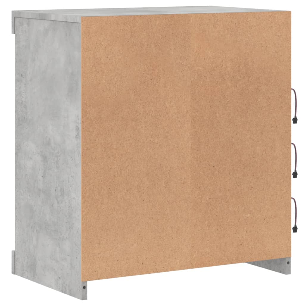 vidaXL Ντουλάπι με LED Γκρι Σκυροδέματος 60,5x37x67 εκ.