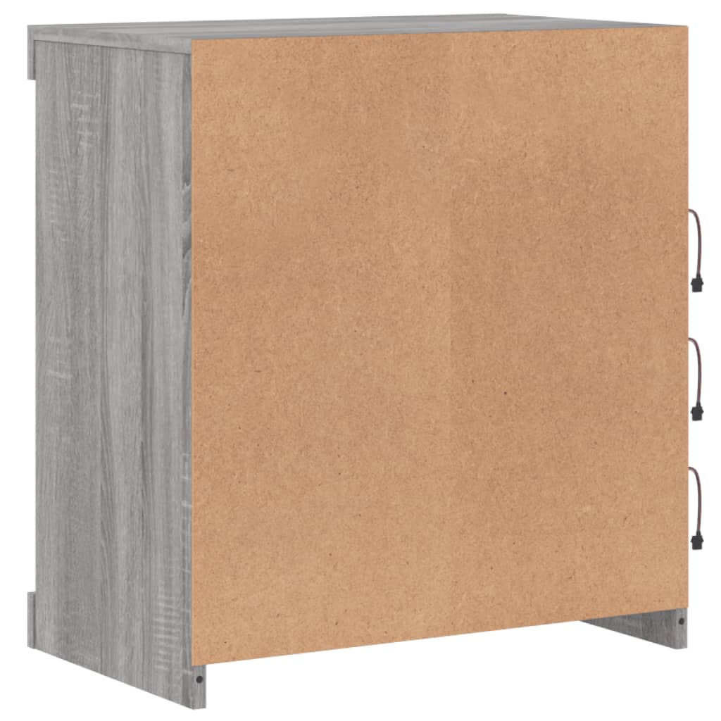 vidaXL Μπουφές με LED Γκρι Sonoma 60,5 x 37 x 67 εκ.