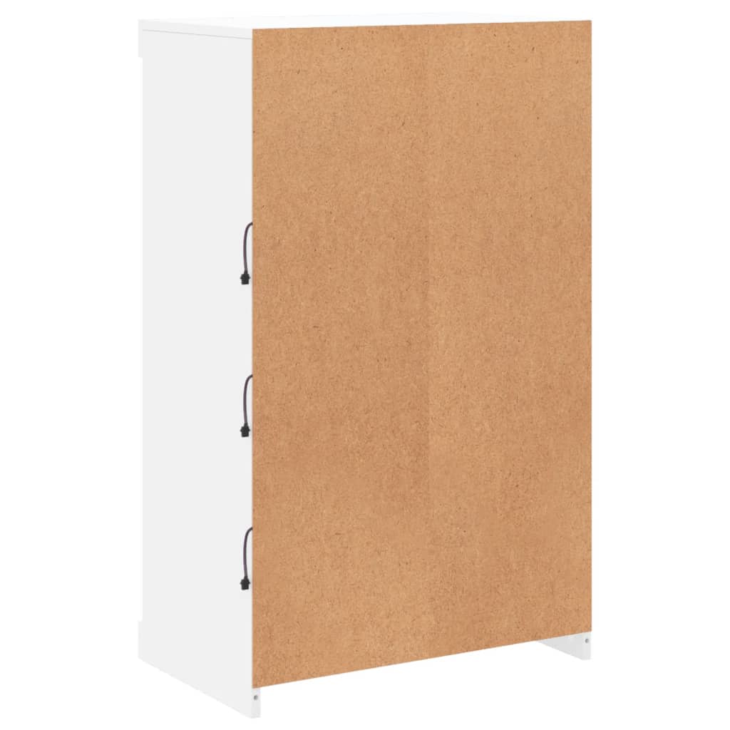 vidaXL Μπουφές με Φώτα LED Λευκός 60,5 x 37 x 100 εκ.