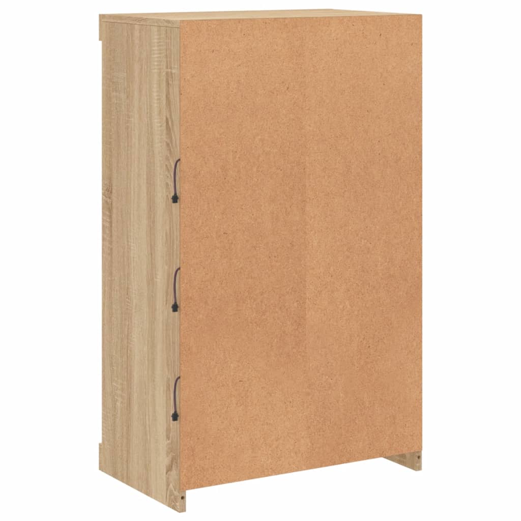 vidaXL Μπουφές με Φώτα LED Sonoma Δρυς 60,5 x 37 x 100 εκ.