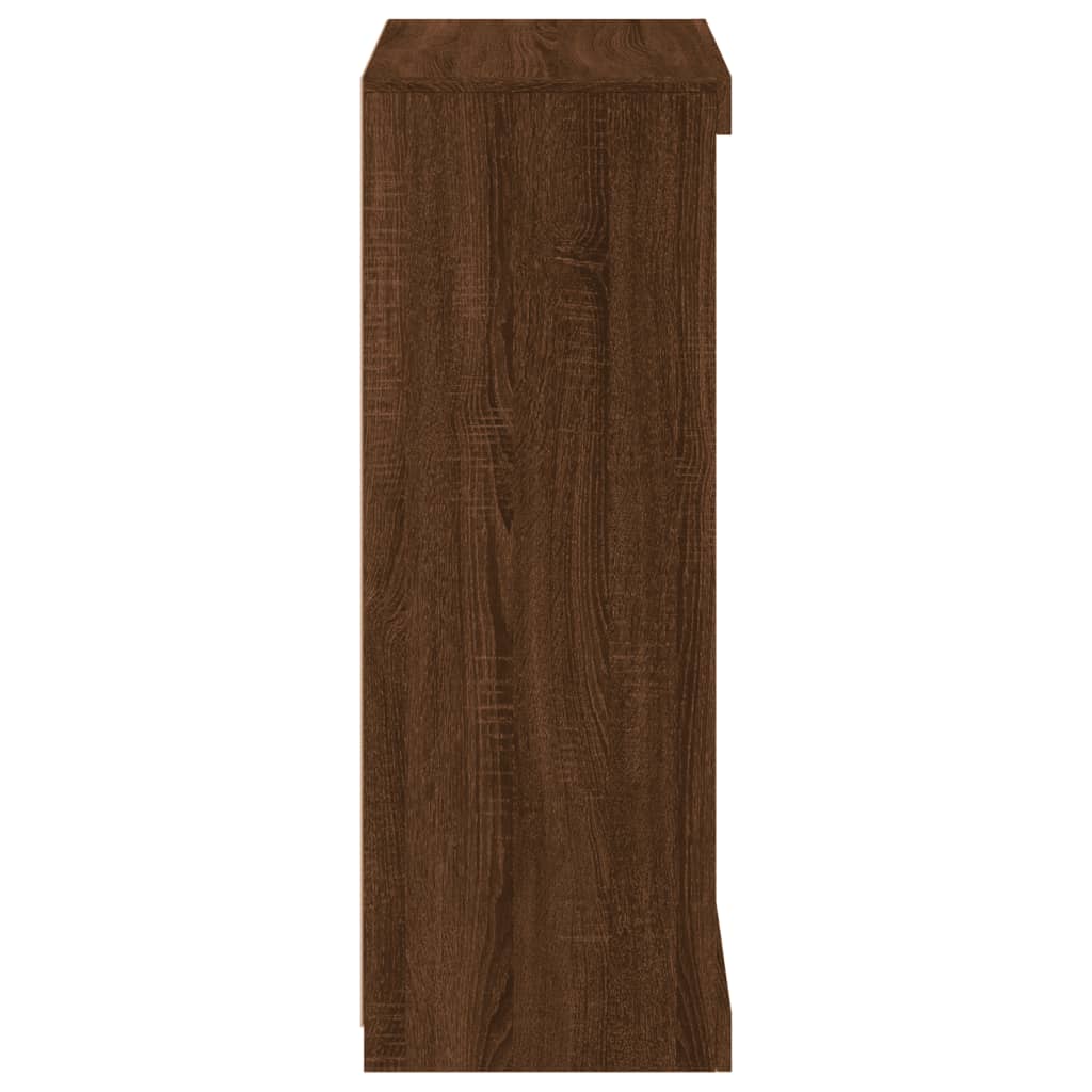 vidaXL Μπουφές με Φώτα LED Καφέ Δρυς 60,5 x 37 x 100 εκ.