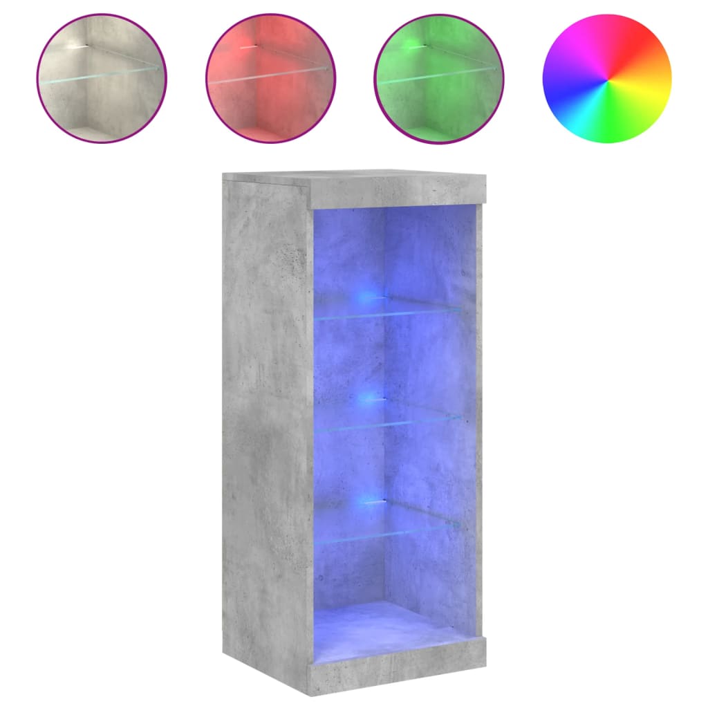 vidaXL Μπουφές με Φώτα LED Γκρι Σκυροδέματος 41 x 37 x 100 εκ.