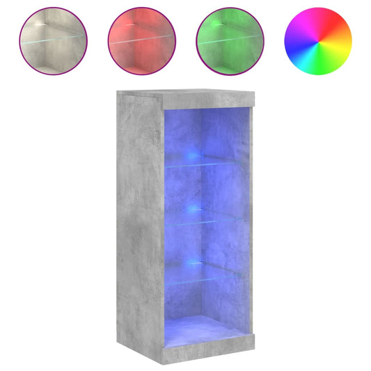 vidaXL Μπουφές με Φώτα LED Γκρι Σκυροδέματος 41 x 37 x 100 εκ.