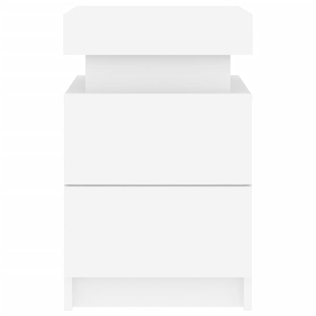 vidaXL Κομοδίνο με Φώτα LED Λευκό 35 x 39 x 55 εκ.