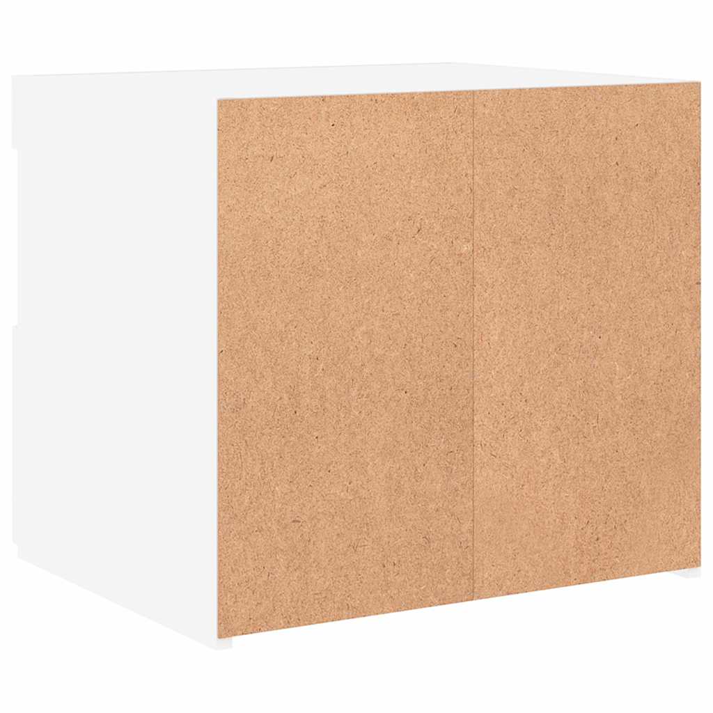 vidaXL Κομοδίνο με Φώτα LED Λευκό 50 x 40 x 45 εκ.