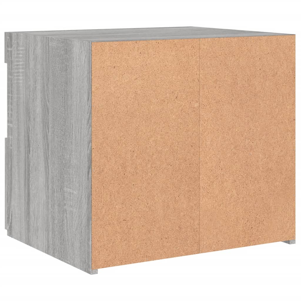vidaXL Κομοδίνο με Φώτα LED Γκρι Sonoma 50x40x45 εκ.
