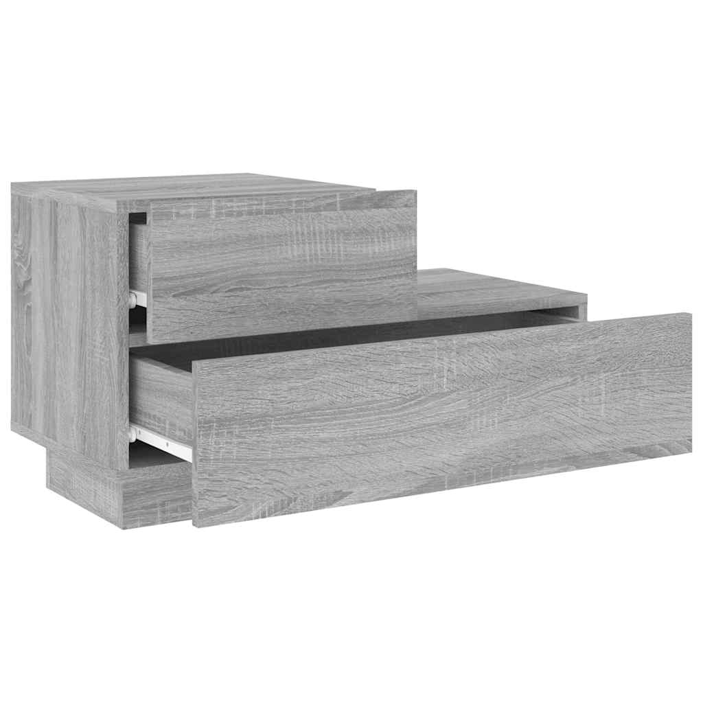 vidaXL Κομοδίνο με Φώτα LED Γκρι Sonoma 70 x 36 x 40,5 εκ.