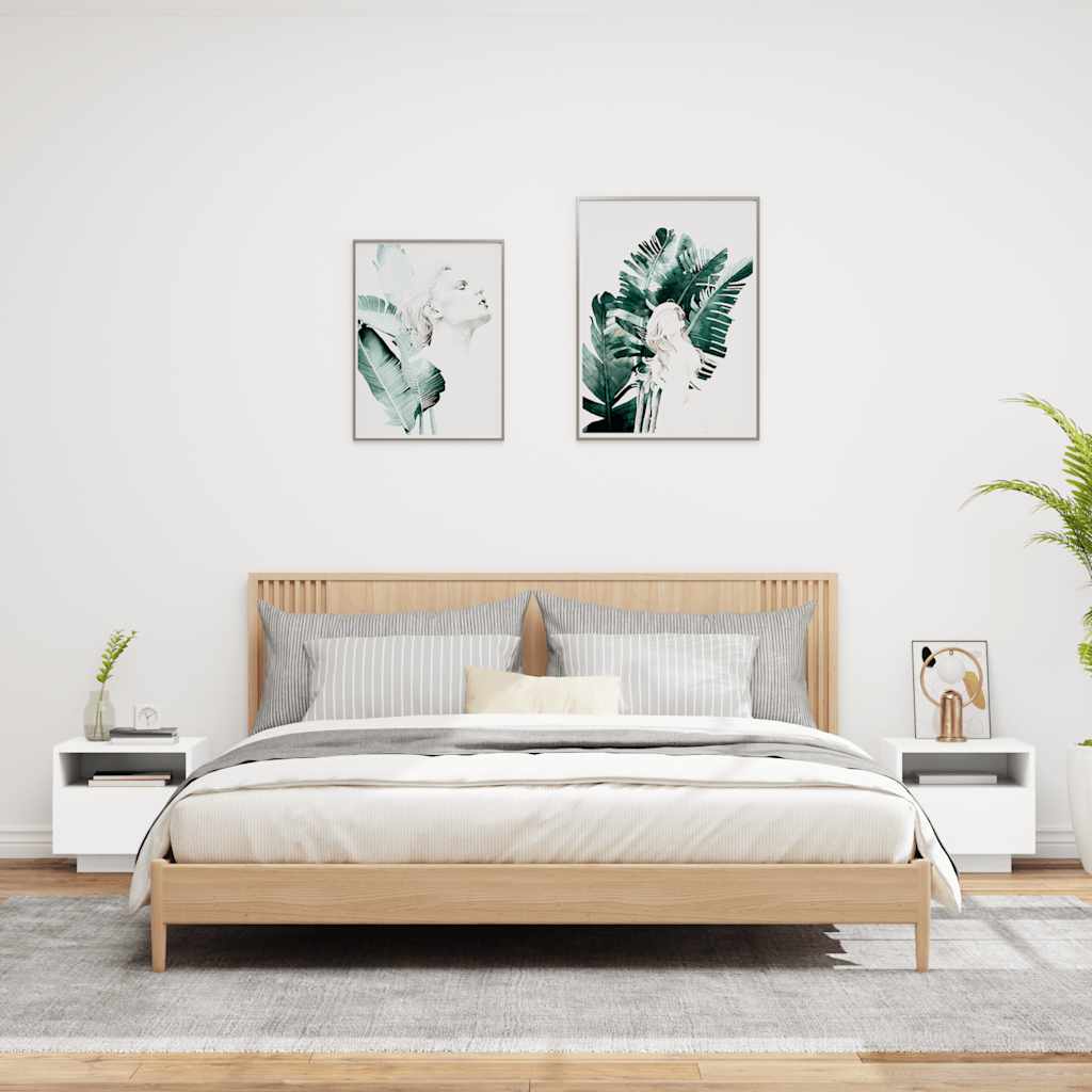 vidaXL Κομοδίνο με Φώτα LED Λευκό 40 x 39 x 37 εκ.