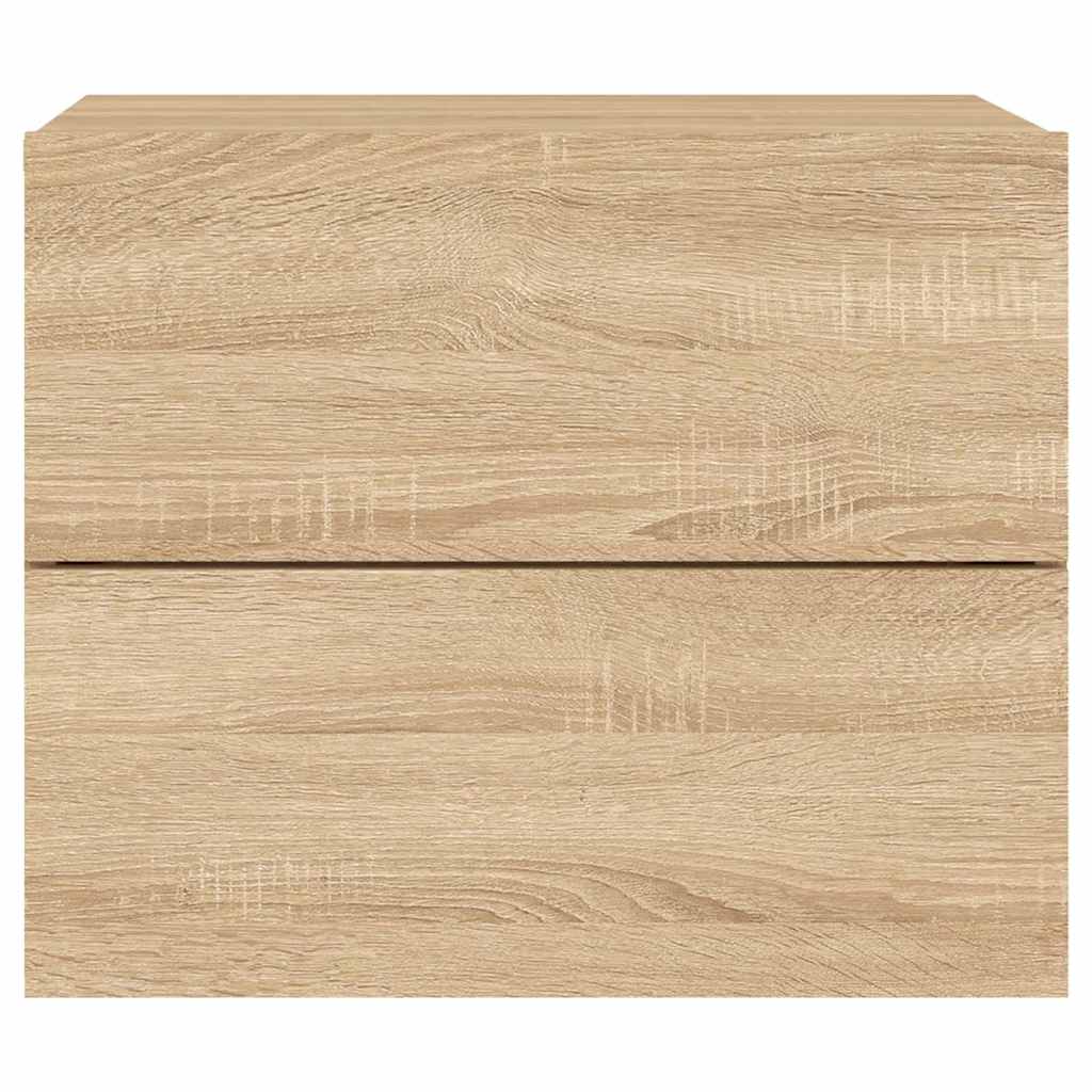 vidaXL Κομοδίνα Επιτοίχια με Φώτα LED 2 τεμ. Sonoma Δρυς