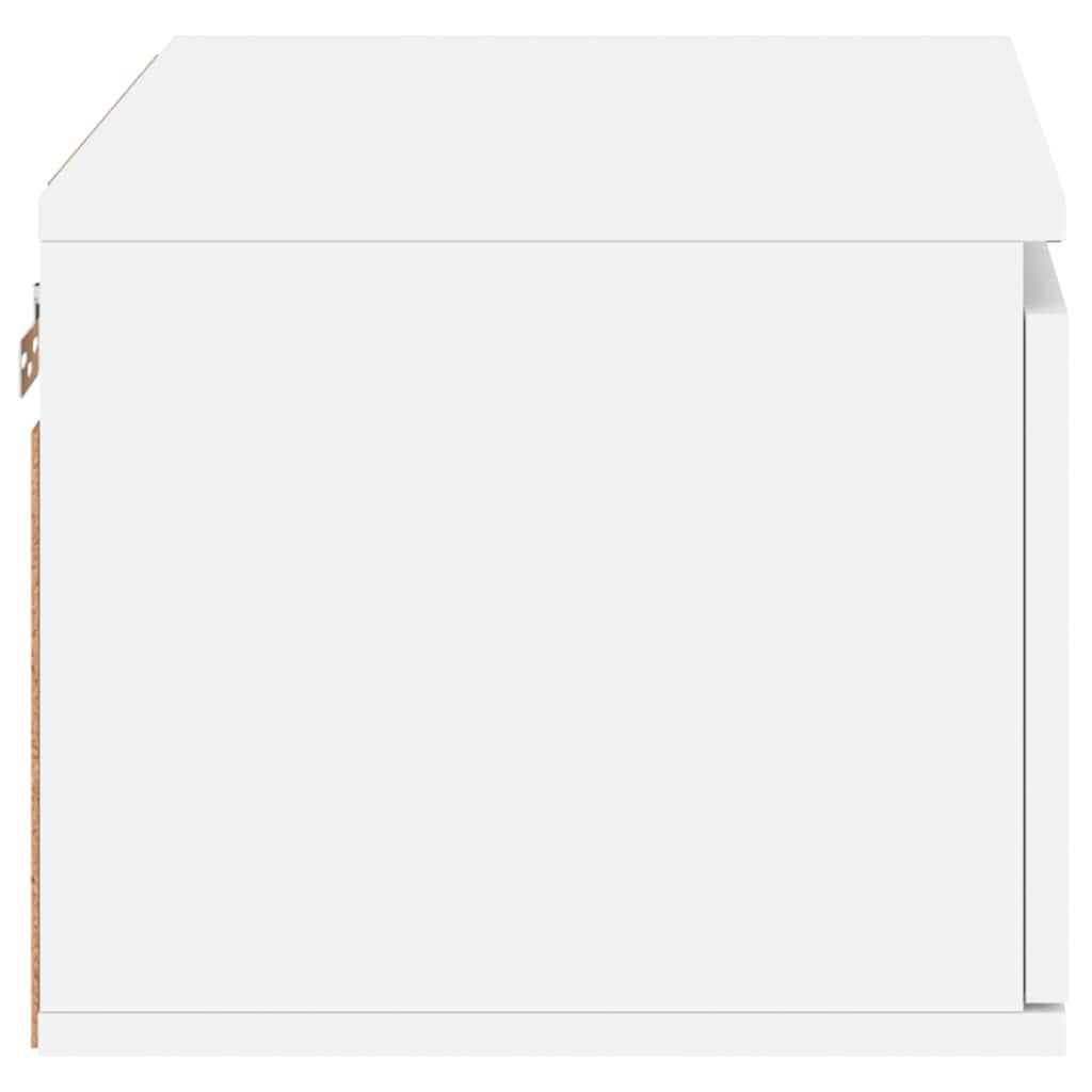 vidaXL Κομοδίνα Επιτοίχια με Φώτα LED 2 τεμ. Λευκά