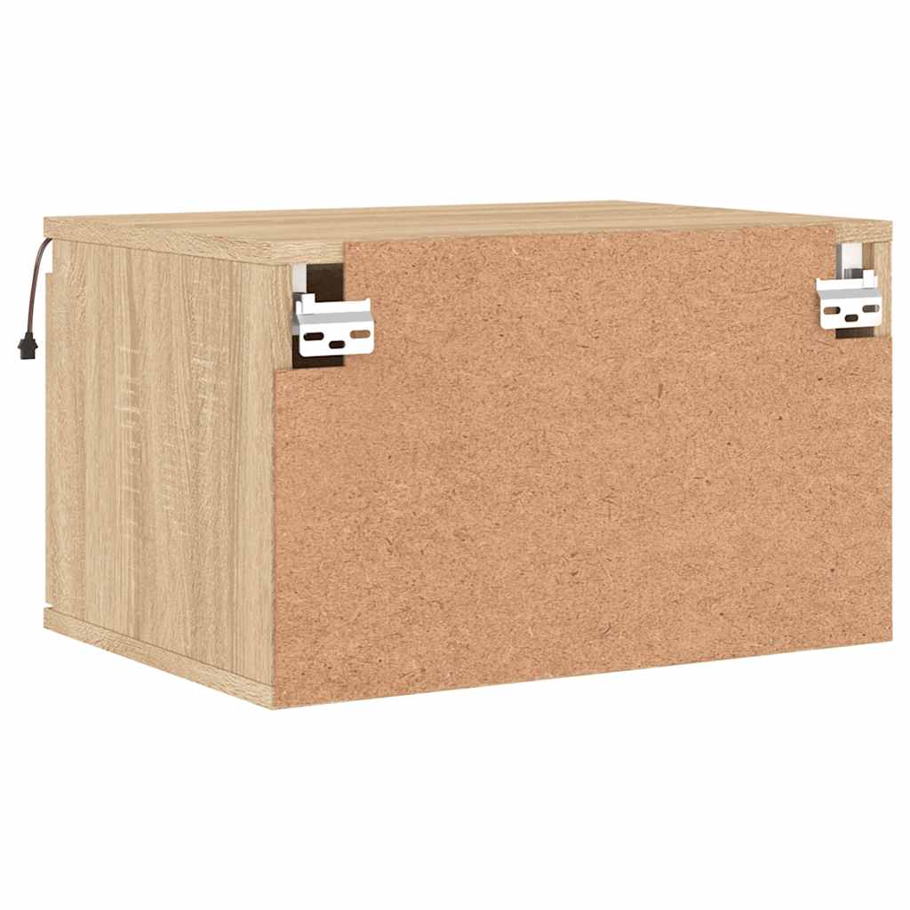 vidaXL Κομοδίνο Επιτοίχιο με Φώτα LED Sonoma Δρυς