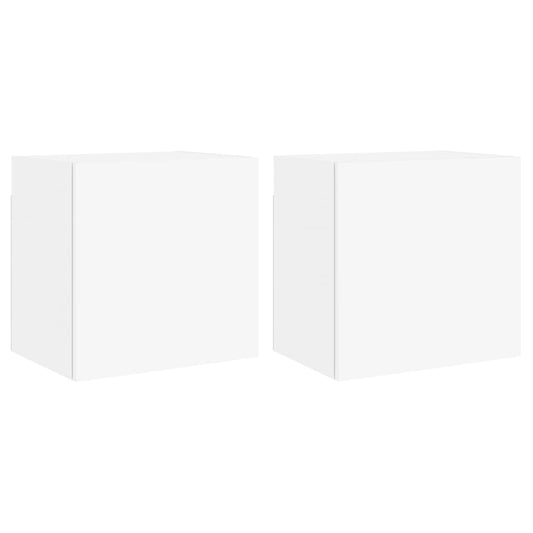 vidaXL Έπιπλα Τηλεόρασης Τοίχου 2 τεμ. Λευκά 40,5x30x40 εκ. Επεξ. Ξύλο