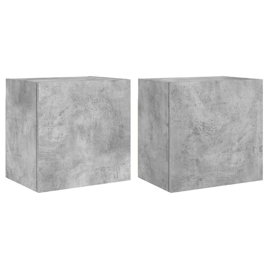 vidaXL Έπιπλα Τηλεόρασης 2 τεμ. Γκρι Σκυρ. 40,5x30x40εκ Επεξ. Ξύλο