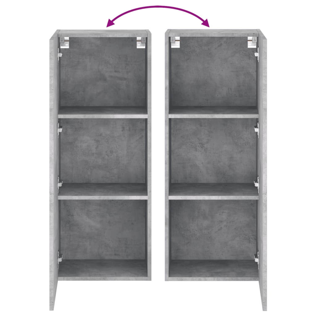 vidaXL Έπιπλο Τοίχου Τηλεόρασης Γκρι Σκυρ. 40,5x30x102 εκ. Επεξ. Ξύλο