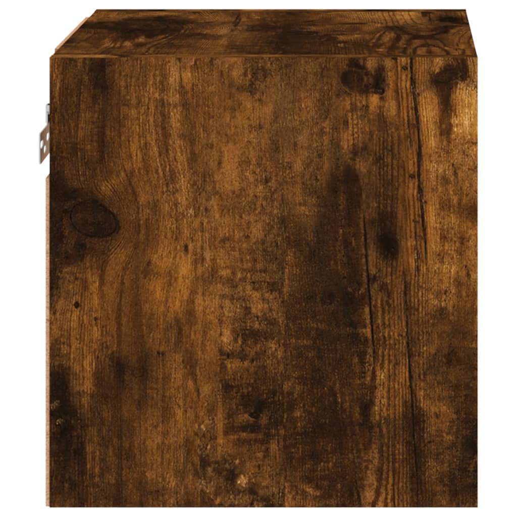 vidaXL Έπιπλα Τοίχου Τηλ. με LED 2 Τεμ. Καπνιστή Δρυς 30x28,5x30 εκ.