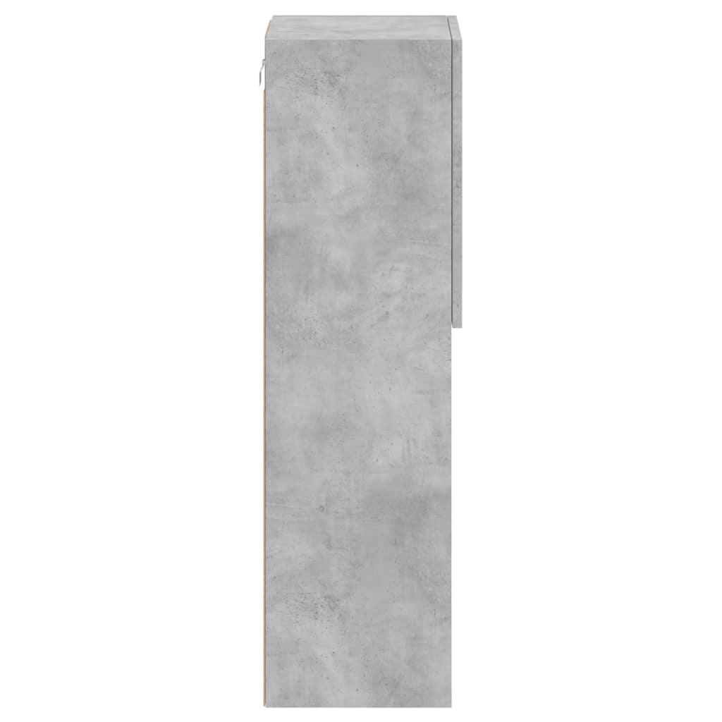 vidaXL Έπιπλα Τηλεόρασης με LED 2 τεμ Γκρι Σκυροδέματος 30,5x30x102εκ.